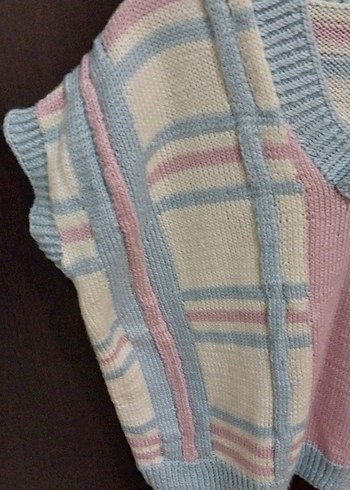 Kadın Pastel Renkli V Yaka Triko Süveter - Görsel 3