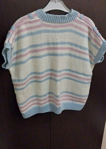 Kadın Pastel Renkli V Yaka Triko Süveter - Görsel 4