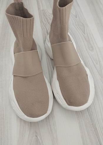 Bej Elastik Günlük Spor Ayakkabı - Görsel 6
