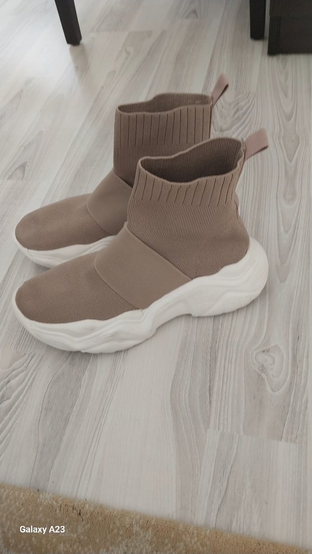 Bej Elastik Günlük Spor Ayakkabı - Görsel 4