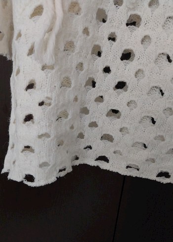 Beyaz Bohem Örgü Kazak - Görsel 3