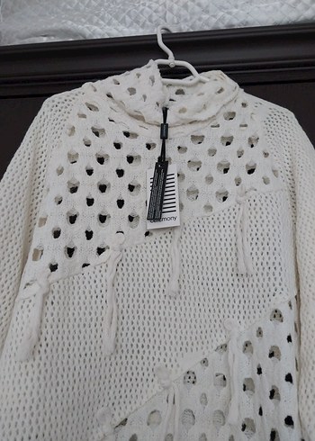 Beyaz Bohem Örgü Kazak - Görsel 2