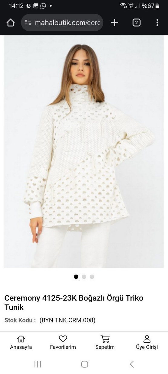 Beyaz Bohem Örgü Kazak - Görsel 5