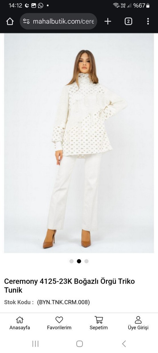 Beyaz Bohem Örgü Kazak - Görsel 4