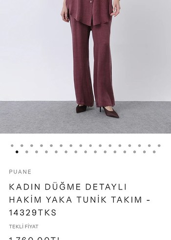 Bordo Keten Kadın ikili takım - Görsel 7