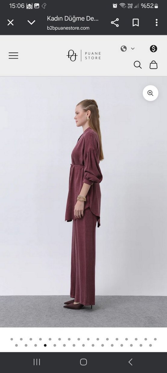 Bordo Keten Kadın ikili takım - Görsel 3