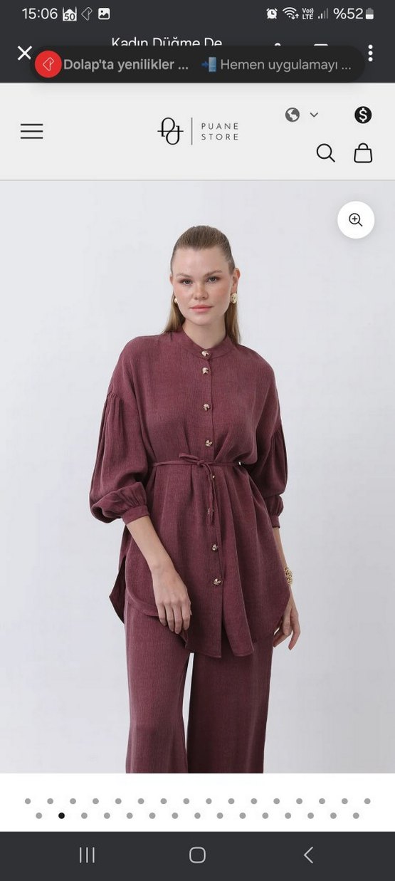 Bordo Keten Kadın ikili takım - Görsel 2