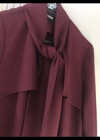 seçil  bordo Dökümlü Uzun Kadın treçkot kap - Görsel 3
