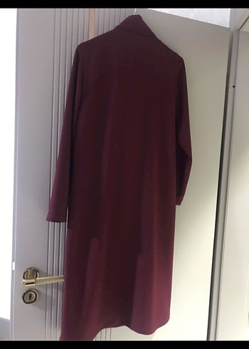 seçil  bordo Dökümlü Uzun Kadın treçkot kap - Görsel 5