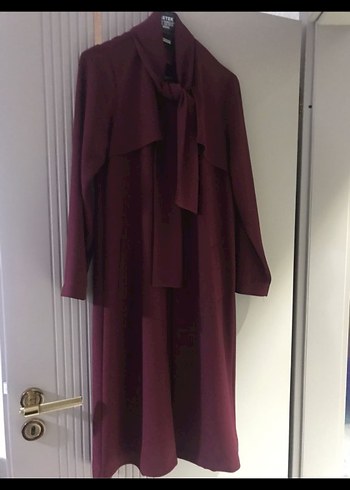 seçil  bordo Dökümlü Uzun Kadın treçkot kap - Görsel 2