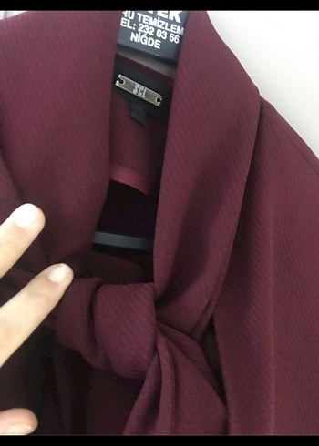 seçil  bordo Dökümlü Uzun Kadın treçkot kap - Görsel 4