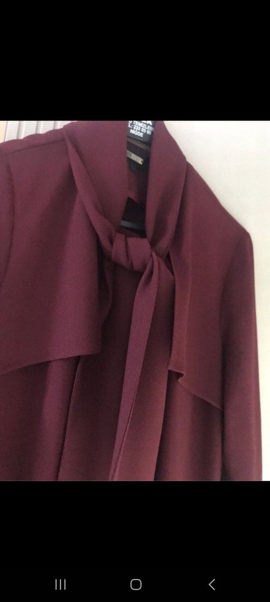 seçil  bordo Dökümlü Uzun Kadın treçkot kap - Görsel 3