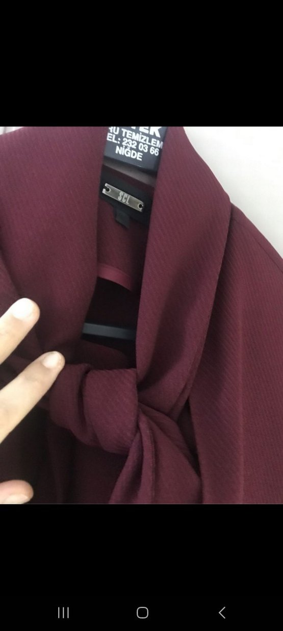seçil  bordo Dökümlü Uzun Kadın treçkot kap - Görsel 4