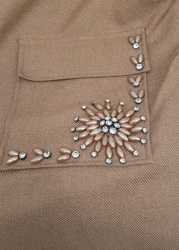 Düğmeli Kadın Gömlek, Nakış Detaylı - Görsel 4