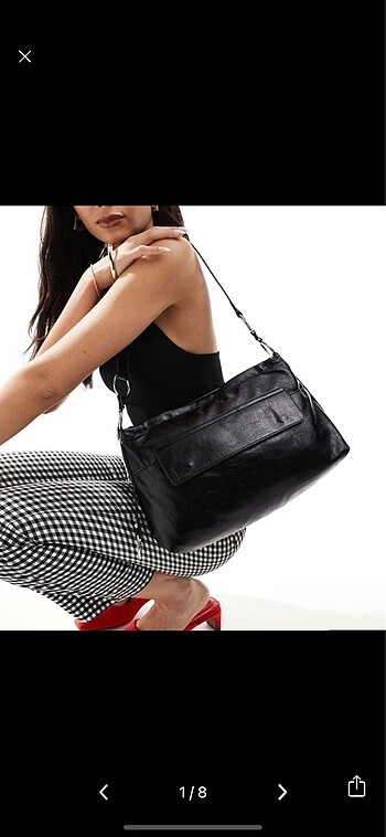 bershka siyah kol çantası city bag vintage