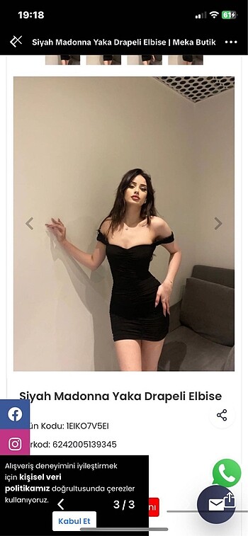 l Beden siyah drapeli kısa elbise