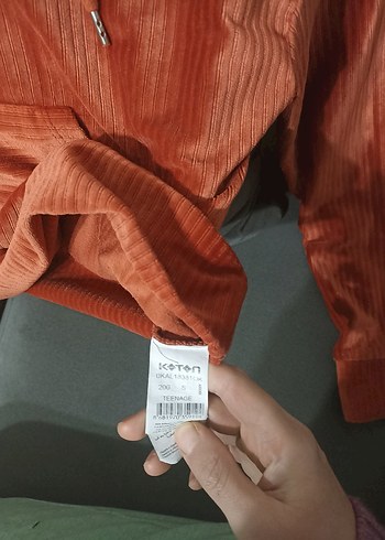 KOTON kadın Turuncu Kapüşonlu Sweatshirt - Görsel 2