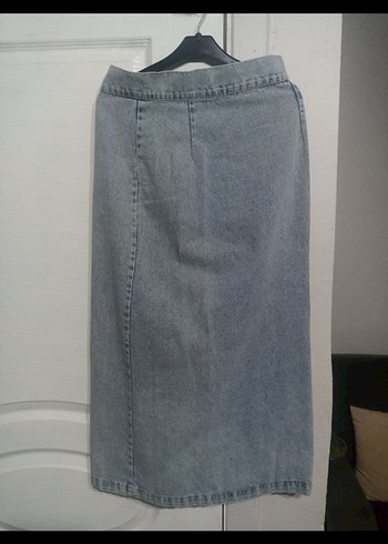 Düğmeli Denim Etek - Görsel 3