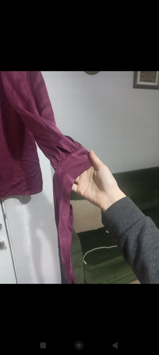 Trendyol milla Mürdüm Uzun Kollu Yüksek Yakalı Bluz - Görsel 4