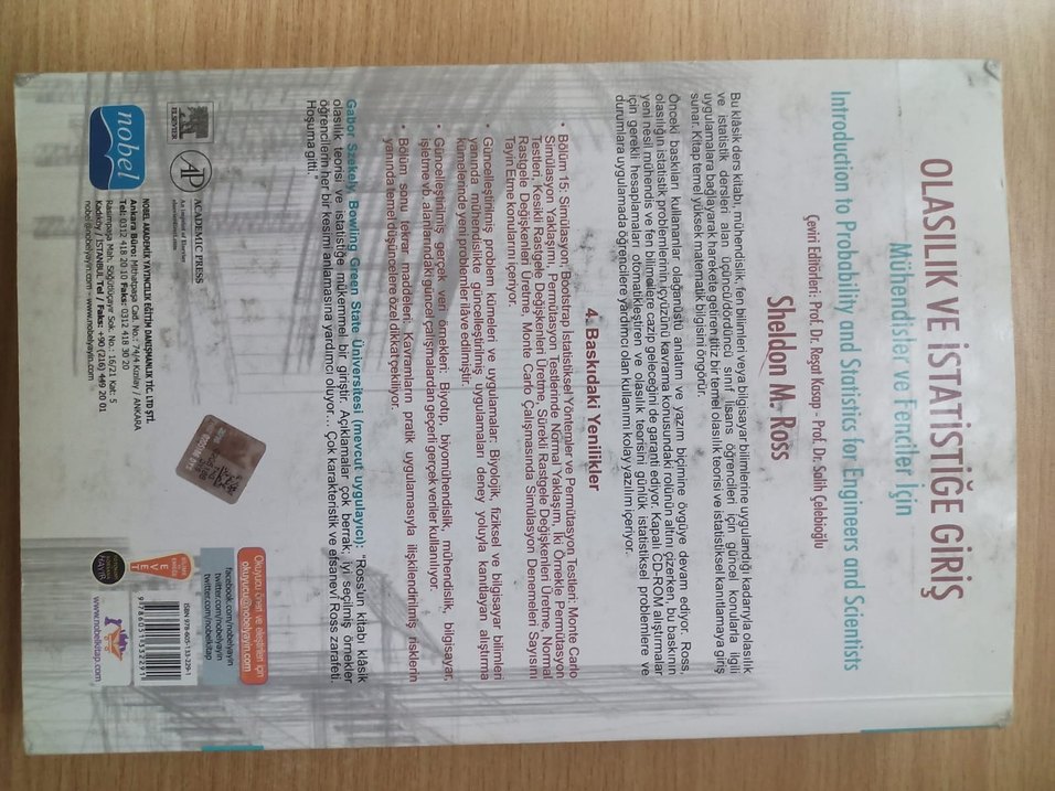 Olasılık ve İstatistiğe Giriş - Sheldon M. Ross - Görsel 2