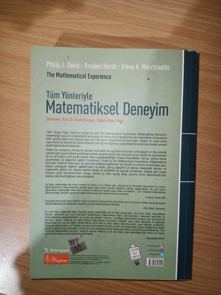 Tüm Yönleriyle Matematiksel Deneyim Kitabı - Görsel 2