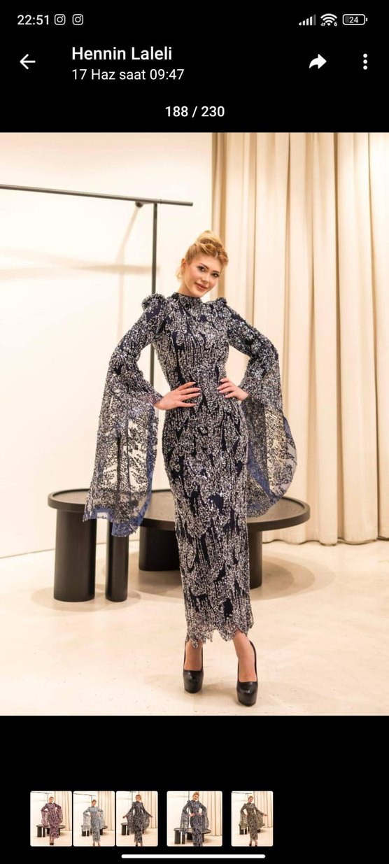 Bohem Uzun Kol Detaylı Bağlamalı Elbise - Görsel 2