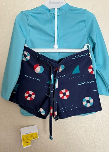 Uzun Kollu Erkek Çocuk Mavi Baskılı Mayo Takımı - Görsel 2