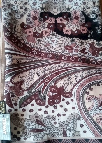 Bohem Tarz Kahverengi Desenli Şal - Görsel 5