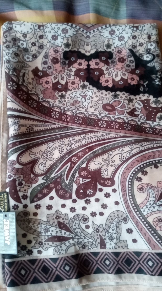 Bohem Tarz Kahverengi Desenli Şal - Görsel 5