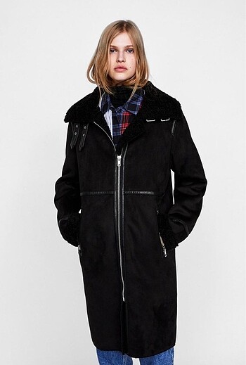 Zara suni süet biker kaban