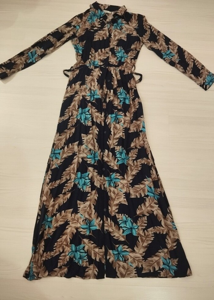 Satten Bayan Uzun Elbise - Görsel 4