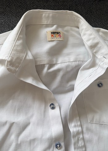 Düğmeli Beyaz Erkek Gömlek - Görsel 2