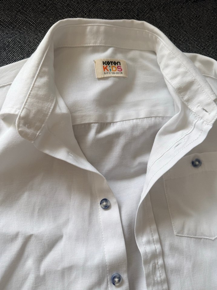 Düğmeli Beyaz Erkek Gömlek - Görsel 2