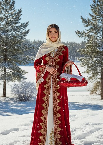 Bordo Uzun Kollu Etnik Desenli Kadın Bindallı