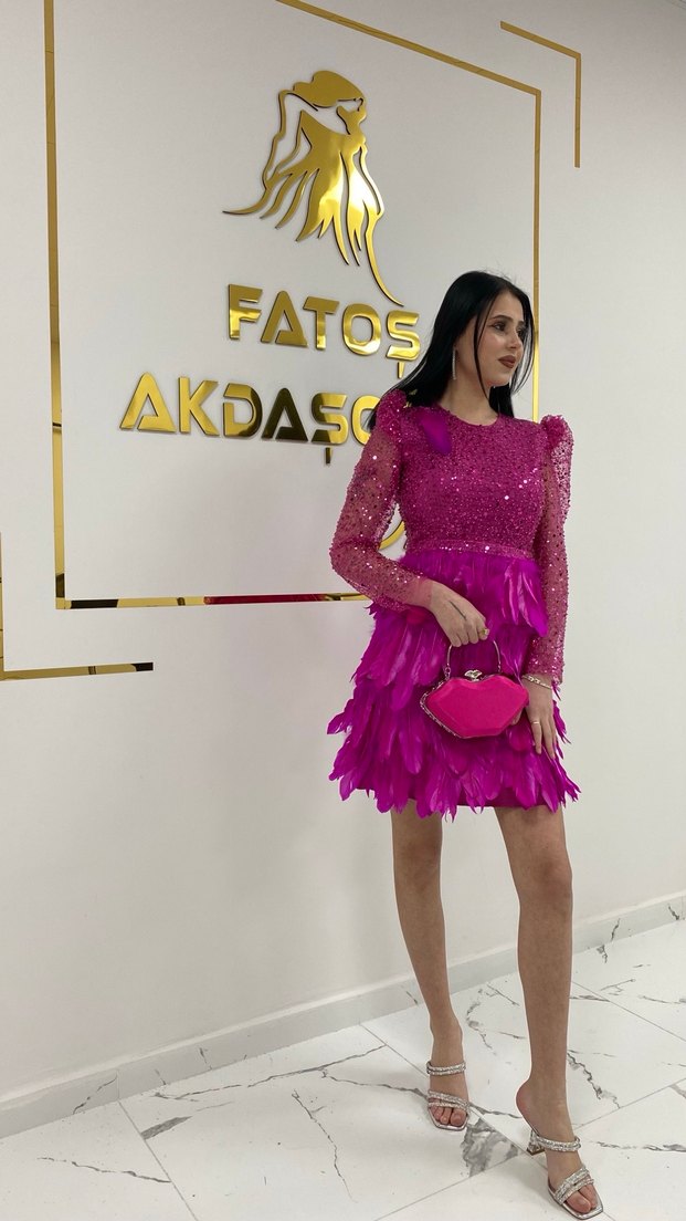 Pullu Kısa Mini Parti Elbisesi - Görsel 2