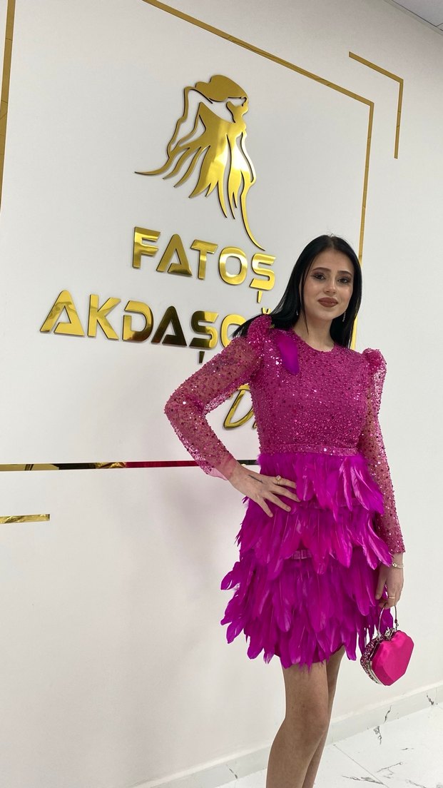 Pullu Kısa Mini Parti Elbisesi - Görsel 3