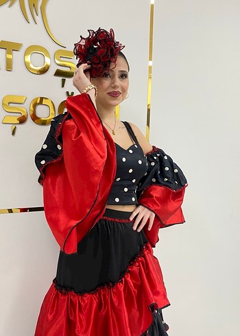 Kırmızı Puantiyeli Roman Kostümü - Görsel 4