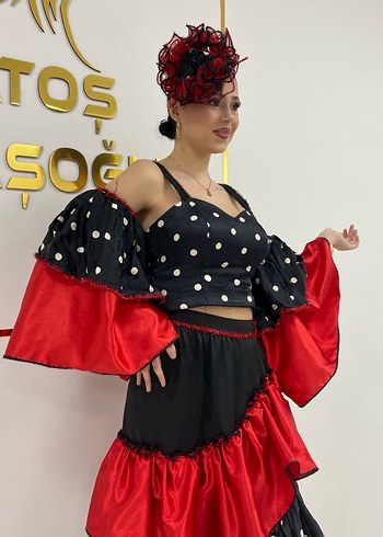 Kırmızı Puantiyeli Roman Kostümü - Görsel 2