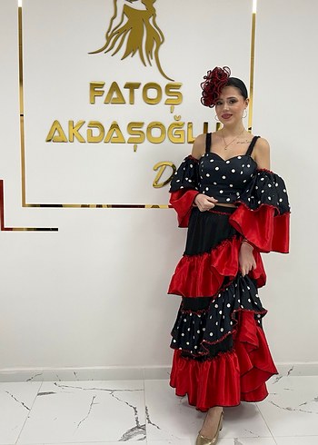 Kırmızı Puantiyeli Roman Kostümü - Görsel 6