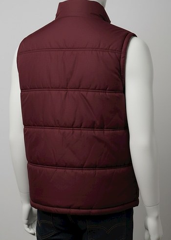 Bordo Düğmeli Erkek Kolsuz Yelek - Görsel 2