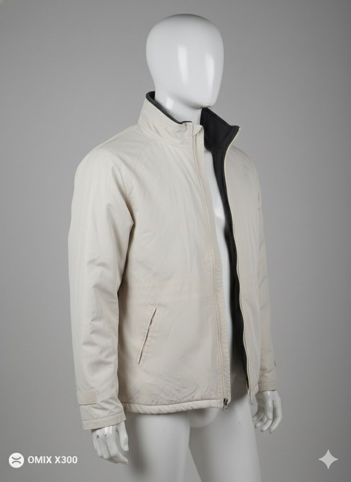 Beyaz Yüksek Yakalı Erkek Mont - Görsel 5