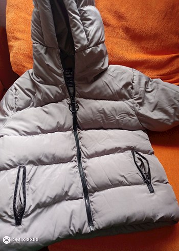 Gri Kadın Kışlık Suni Kürklü Mont - Görsel 2