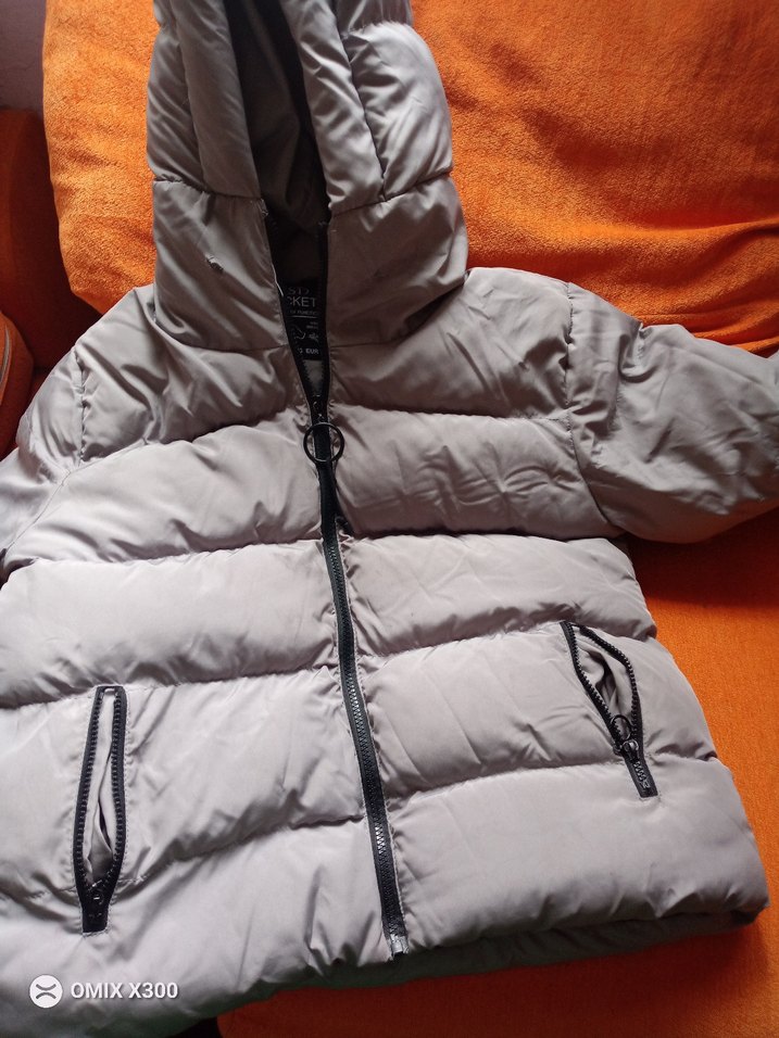 Gri Kadın Kışlık Suni Kürklü Mont - Görsel 2