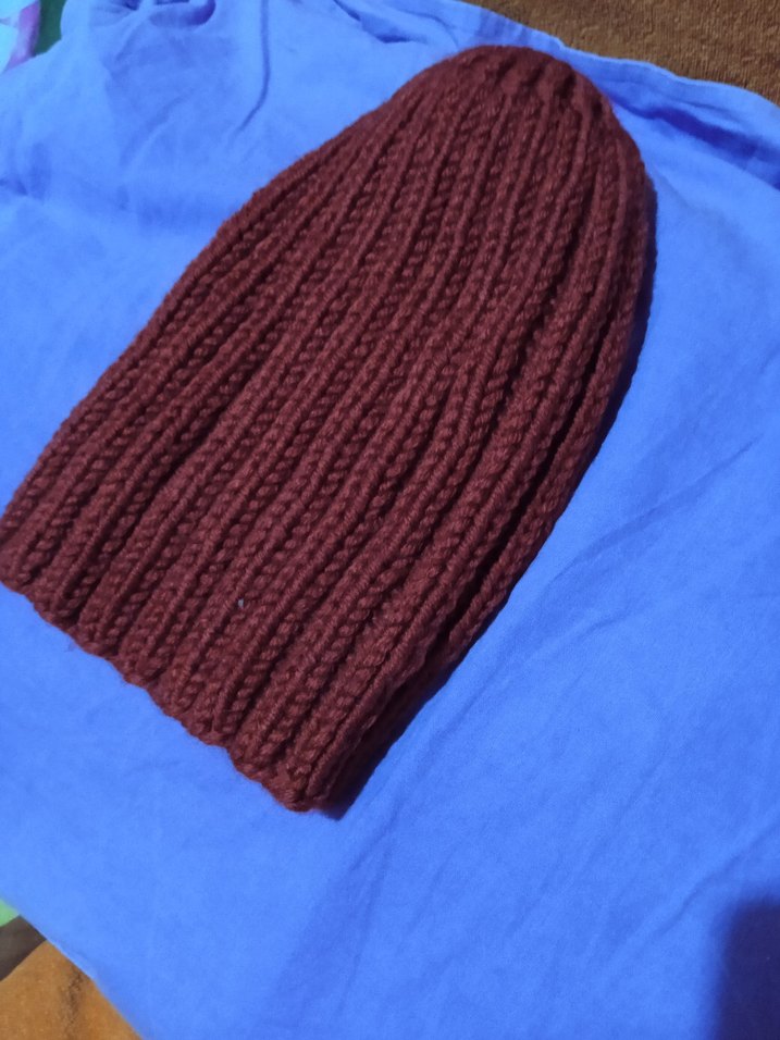 bordo el Örgü Kadın Bere - Görsel 2