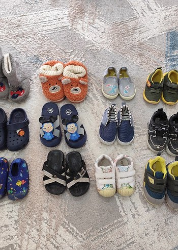 20 Beden mavi Renk Mavi Desenli Erkek Çocuk Sandaletler Velcro