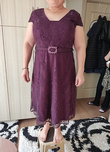 50 Beden bordo Renk Sıfır abiye