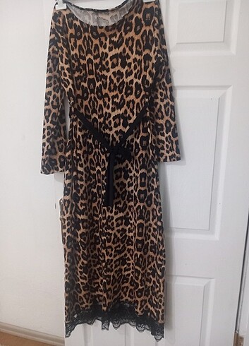 xl Beden Leopar elbise