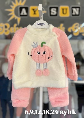 Pembe Uzun Kollu peluş Bebek Kıyafet Takımı