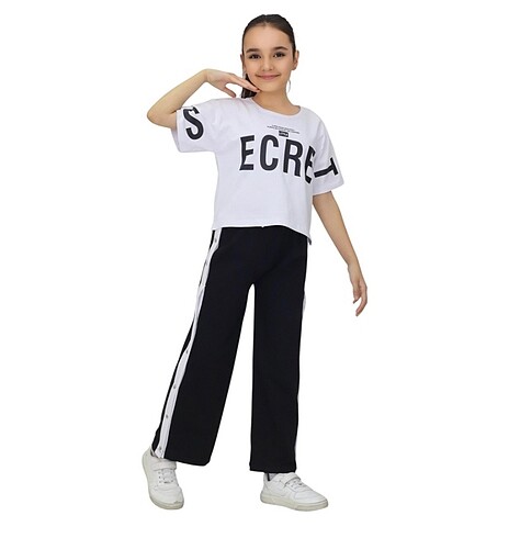Kız çocuk eşofman crop takım