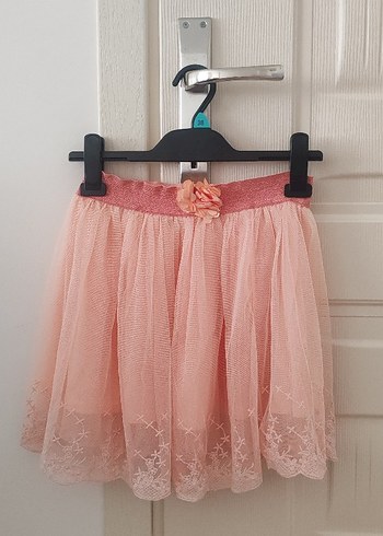 Kız Çocuk Pembe Dantel Detaylı Etek - Görsel 2